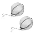 thumbnail image 1 of 2pcs Stainless Steel Fine Mesh Seasoning Ball Kitchen Soup Spice Stew Filter Kitchen Tool Metal Tea Bag Tea Ball (2pcs), 1 of 3
