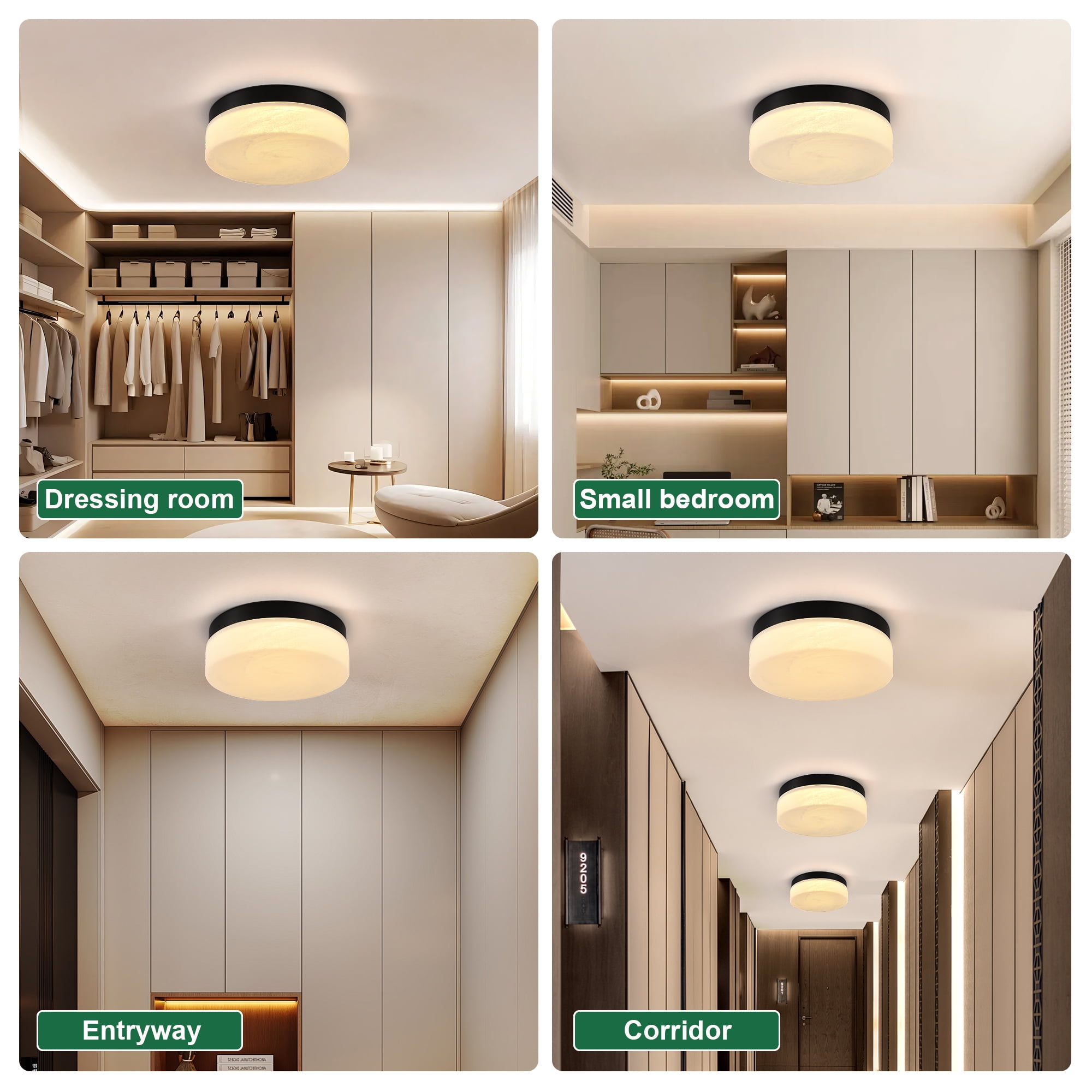 Jopath 12 Inch LED Ceiling Light, Flush Mount Ceiling Light,Round Low Profile Ceiling Lights for Bedroom, Living Room, Dining Room Black