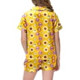 thumbnail image 4 of NIEWTR Halloween Pajamas Girls Pumpkin Ghost Print Short Sleeve Button Down Girls PJS Kids Sleepwear Nightwear Loungewear Set Kids Pajamas Girls, 4 of 5