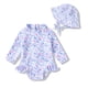 thumbnail image 1 of Conjunto de gorro floral para bebé niña de 3 a 6 m, traje de baño Younger Tree, 1 of 7