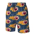 thumbnail image 2 of Yiaed Burning Rugby Balls Print Men's Swim Trunks with Lining Quick Dry Sports Shorts Beach Shorts Boardshorts-Small, 2 of 5