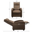 thumbnail image 4 of Vineego Home Theater Recliner with Padded Seat and Backrest, Brown Fabric, 4 of 7