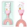 thumbnail image 1 of Cepillo de dientes infantil ZMRZ en forma de U, silicona suave rosa, 1 of 7