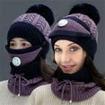 thumbnail image 3 of Dyfzdhu Women USB Heating Warm Knitting Heating Hat Scarf Suit Purple, 3 of 7
