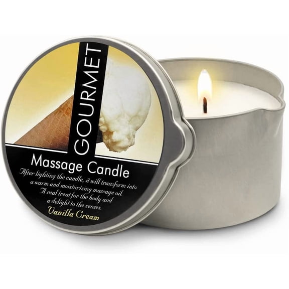 Adult The Gourmet Collection Vanilla Scented Massage Oil Candle - Vegan Moisturizing Body Oil - 6.76oz
