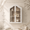thumbnail image 5 of 31.5×23.6" Arched Bathroom Wall Cabinet with Glass Doors, Wall Mounted Display Cabinet with Adjustable Shelves, Hanging Storage Cabinet for Kitchen, Living Room, 5 of 9