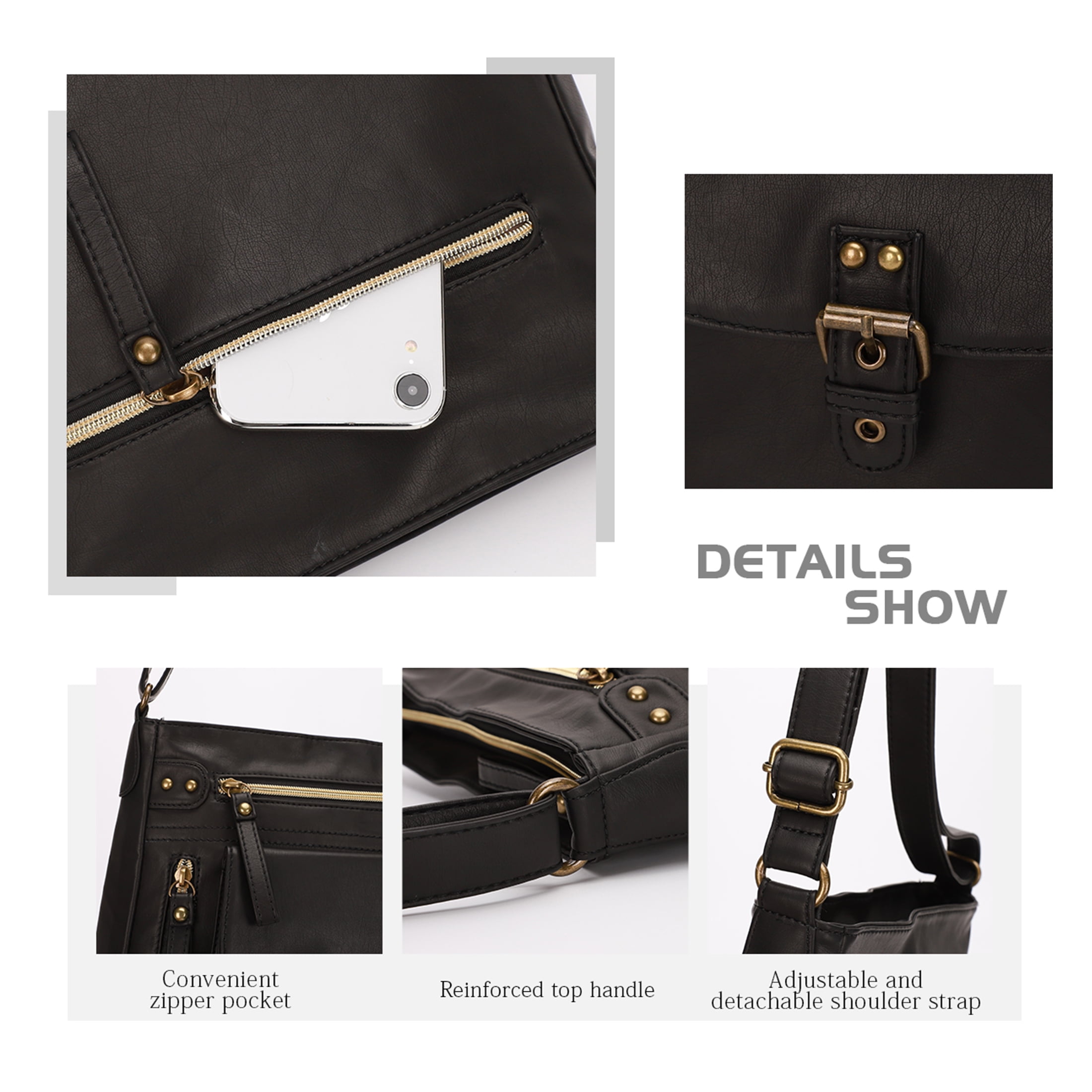 KL928 Women Medium Leather Crossbody Purses and Handbags with Multi Pockets Clearance