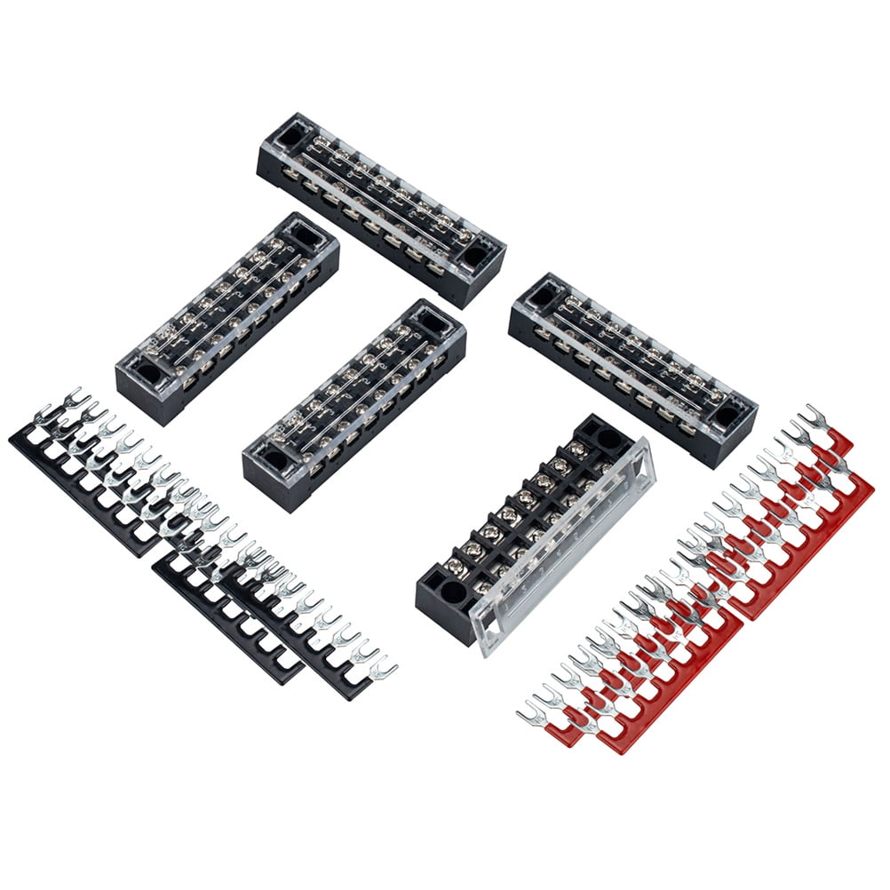 5 Sets 8 Positions Dual Row Screw Terminal Strip Blocks 8 Positions