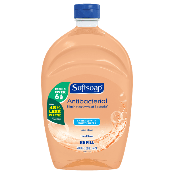 Softsoap Antibacterial Liquid Hand Soap Refill, Crisp Clean 50oz