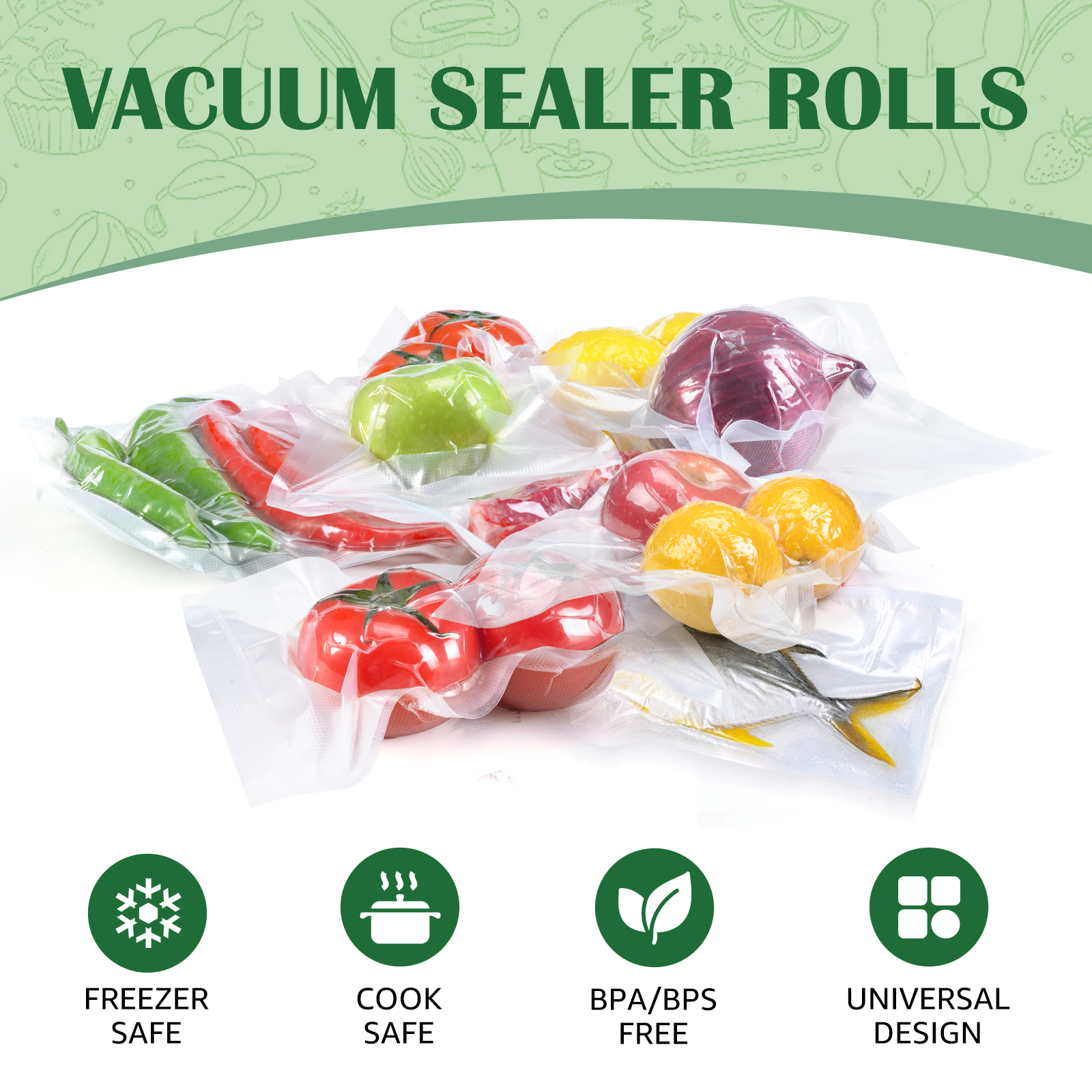 Boxlegend Vacuum Sealer Rolls Combo, 8" x 50' & 11" x 50' (2-Pack) photo 5