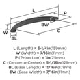 thumbnail image 3 of Amerock Arc 5-1/16 inch Center-to-Center Matte Black Cabinet Pull, 10 Pack, 3 of 4