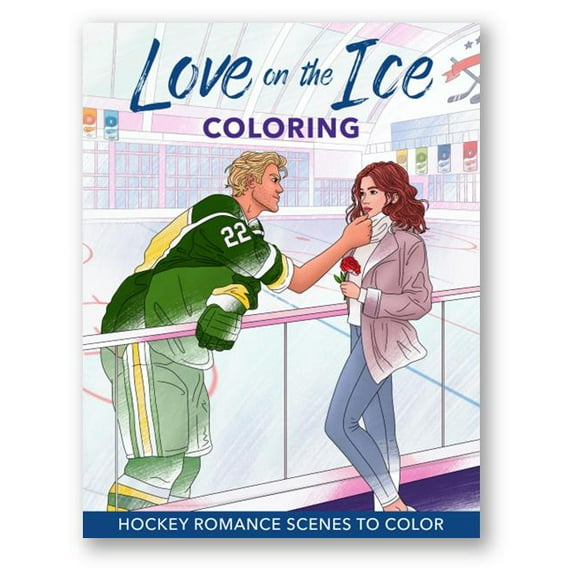 Love on the Ice Coloring: Hockey Romance Scenes to Color, 80 pages (Paperback)