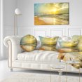 thumbnail image 1 of Bright Yellow Sunset Beach Panorama - Modern Seascape Canvas Artwork, 1 of 3