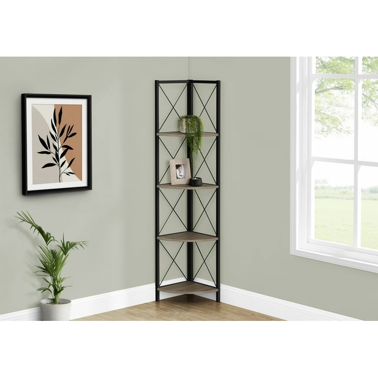 Monarch Specialties Bookshelf Etagere Corner 4 Tier 60