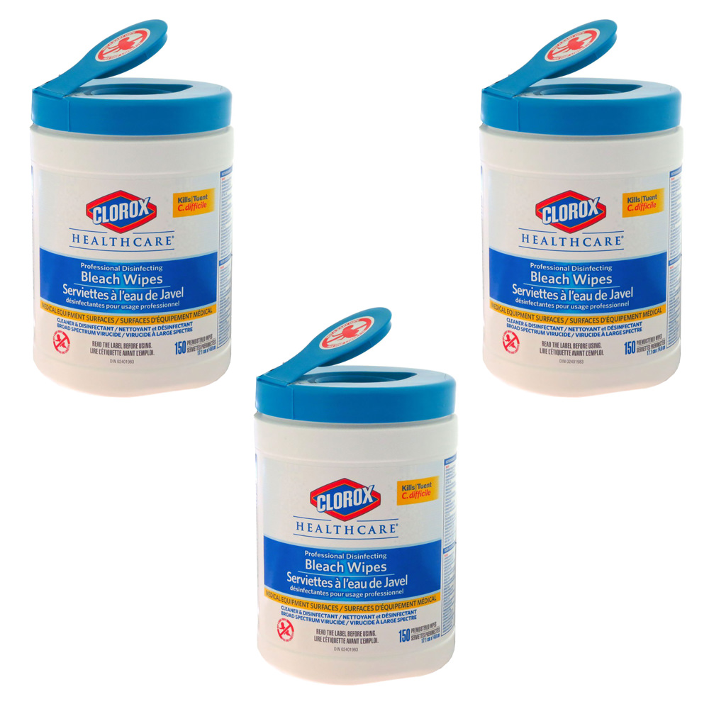 Clorox Professional Desinfecting Bleach Wipes, Jar 150ct (Pack of 3) Walmart Canada