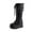 Black, variant on Taqqpue Womens Goth Boots Chunky Wedge Heel Boots Lace Up and Zipper Round Toe Mid Calf Boot for Concert Festival