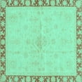 thumbnail image 1 of Ahgly Company Indoor Square Oriental Turquoise Blue Traditional Area Rugs, 8' Square, 1 of 4