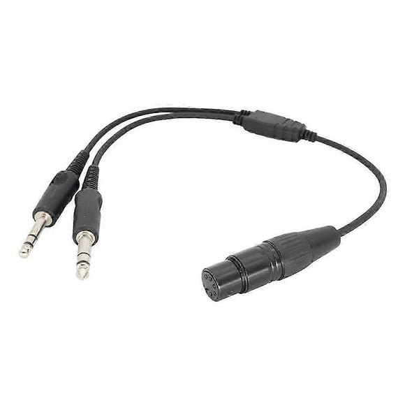 for Airbus XLR to GA Dual Plug 5 Pin Aviation Headset Connector