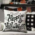 thumbnail image 3 of Halloween Pillow Case 16x16 inch Set of 4 Black and White Ghost Happy Halloween Outdoor Pillow Cases Happy Halloween Sofa Bed Outdoor Car Decoration, 3 of 6
