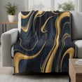 thumbnail image 2 of Black Golden Marble Blanket Soft Cozy Warm Throw Blanket for Couch, Plush Fuzzy Flannel Fleece Blankets for Sofa, Abstract Modern Gradient Fluids Art Bed Blankets Lightweight Gifts for Women, 50"x60", 2 of 9