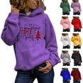 thumbnail image 2 of Women Christmas Fleece Sweaters Long Sleeve Fuzzy Sweatshirts Holiday Graphics Shirts Casual Cute Pullover Top with Hood, 2 of 18