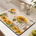 thumbnail image 3 of 2 Pack Washable Rubber Sunflower Cute Floral Dish Drying Mats for Kitchen Counter Home Large Coffee Bar Pad Accessories and Decor for Utensils Stemware (2pcs 18''x24''+19.5''x12''), 3 of 6