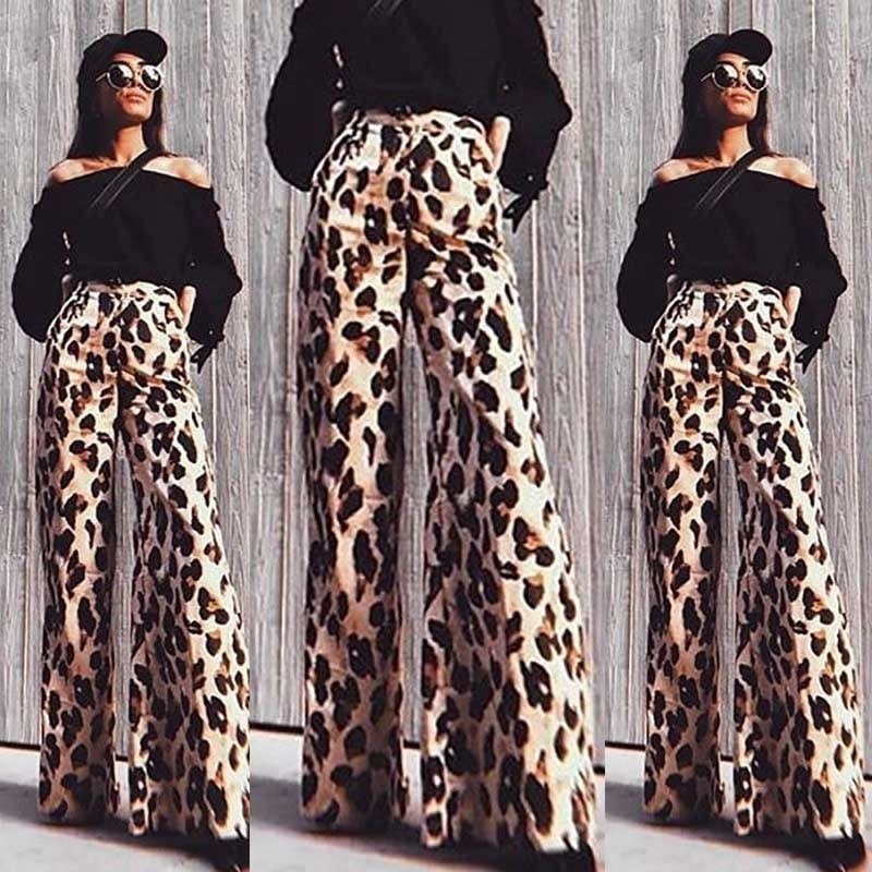 Women's Casual Leopard Print High Waist 