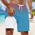 thumbnail image 2 of IWRICH Men's Big and Tall Swimming Trunks with Compression Liner 2 in 1 Swim Shorts with Pockets Blue XXXXXL, 2 of 4