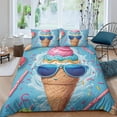 thumbnail image 1 of 3D Ice Cream Printed Comforter Cover Set Children Adult Unique Design Bedding Set Bedroom Decor,Full (80"x90"), 1 of 5