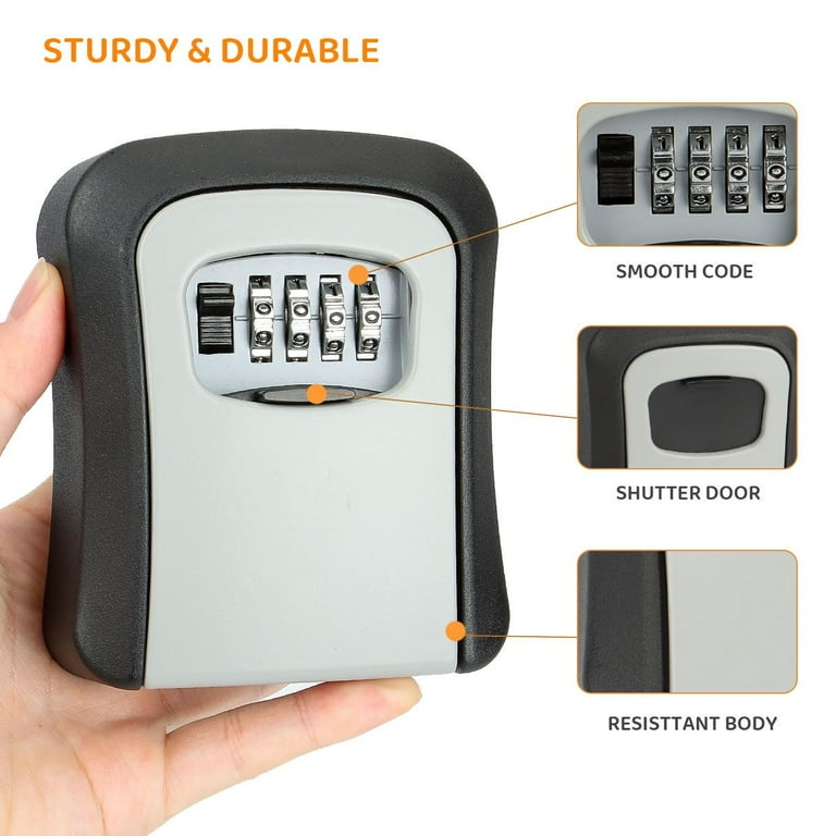 Deago Key Lock Box Wall Mounted 4 Digit Combination Lock Box for 