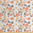 thumbnail image 1 of Floral Sofa Upholstery Fabric by the Yard, Pastel Simple Spring Flowers Oval Motifs Intertwined, Decorative Fabric for DIY and Home Accents, Peach Burnt Sienna by Ambesonne, 1 of 4