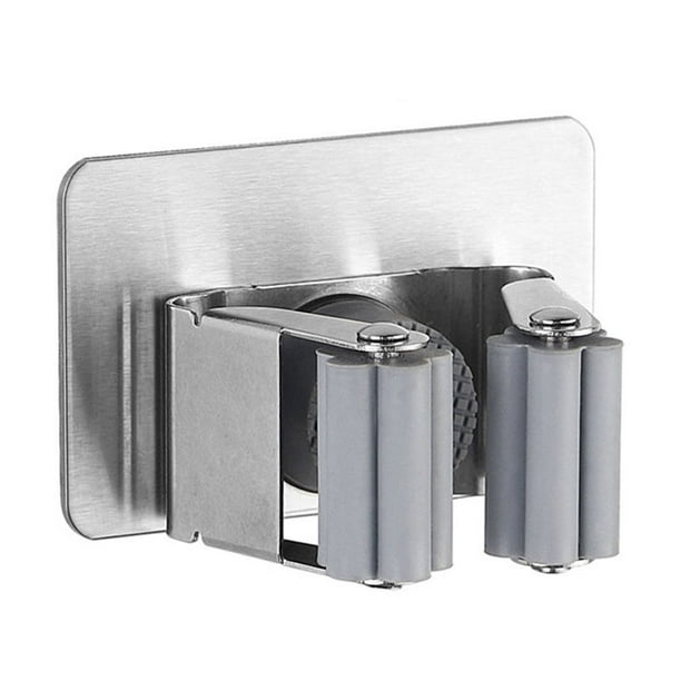 Stainless Steel Mop Broom Holder Wall Mounted Broom Organizer Self