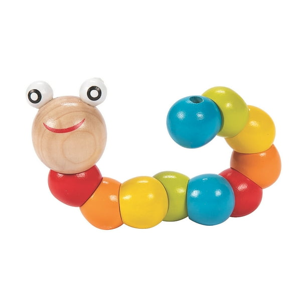 Wooden Caterpillar Fidget Toys 6 Pieces