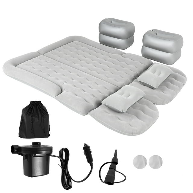 Car Air Mattress Vehicle Inflatable Thickened Travel Bed Sleeping Pad Camping AccessoryGray