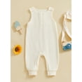 thumbnail image 4 of Gupgi Infant Boy Girl Jumpsuits Newborn Sleeveless Round Neck Button Front Loose Rompers Baby Playsuits, 4 of 9