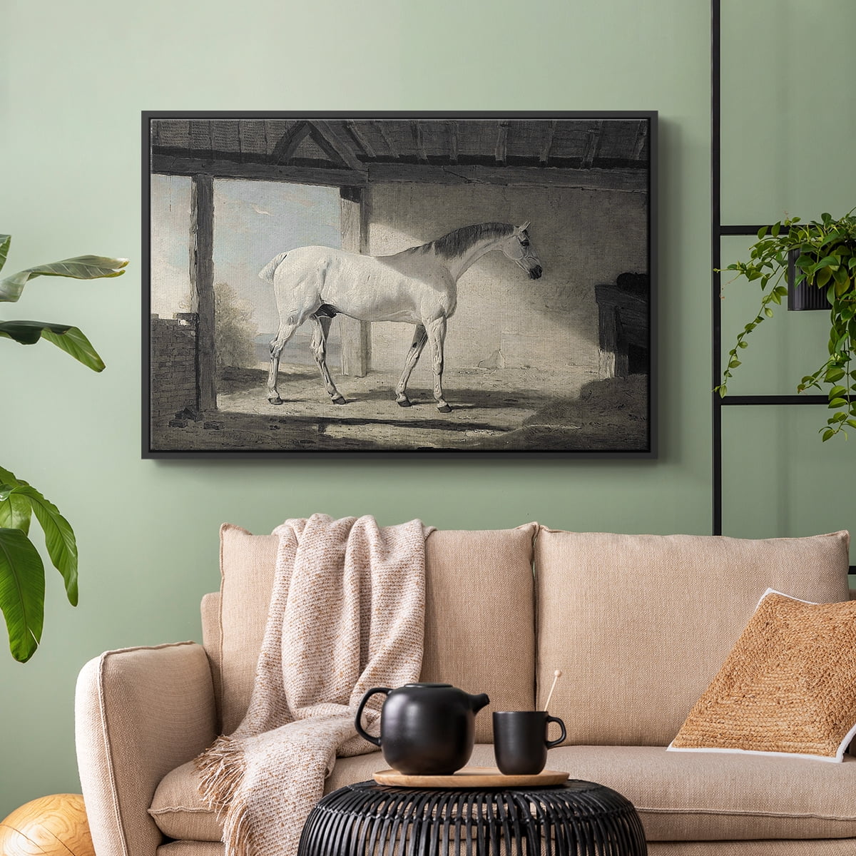 Vintage Animal Print-XLIII By Wexford Home Framed in Black Wood Gallery Wrapped Canvas 17 in. x 25 in.