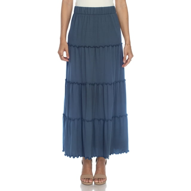 White Mark Jupe Maxi à Volants Taille Haute pour Femme