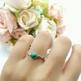 thumbnail image 2 of Petite Dainty Round Ring Larimar CZ 925 Sterling Silver Size 9, 2 of 4