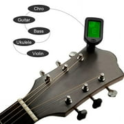 PULMCheerger Professional Clip-On Guitar Tuner for Acoustic/Electric Guitar, Ukulele, Violin, Bass,& Chromatic Tuning Modes (2 Pack)