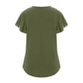 thumbnail image 4 of Birdeem Blouse Décontractée pour Femmes, Col Rond, Manches Courtes Bouffantes, Couleur Unie, Coupe Ample, 4 of 6