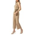 thumbnail image 4 of INSPIRE CHIC Women's Elegant Office Work Sleeveless Wide Belted Leg Jumpsuit Romper, 4 of 5