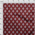 thumbnail image 2 of oneOone Georgette Viscose Maroon Fabric Leaves & Floral Block Quilting Supplies Print Sewing Fabric By The Yard 42 Inch Wide, 2 of 4