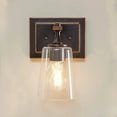 thumbnail image 3 of (2 pack) Better Homes & Gardens 8.5"H Traditional Indoor Wall Scone, Dark Bronze Metal Clear Glass Shade, 3 of 11