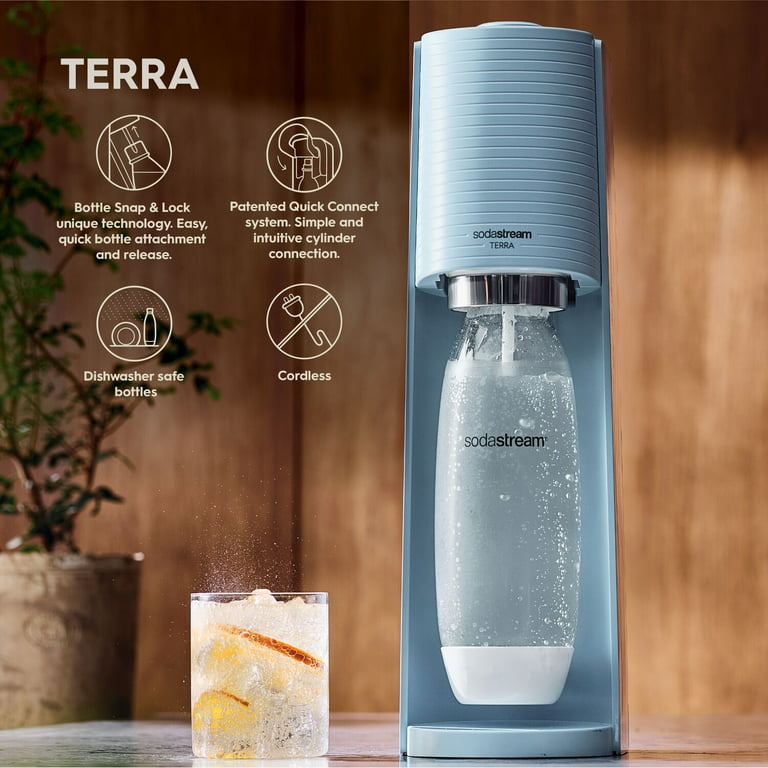 SodaStream Terra Misty Blue Color Sparkling Water Maker Machine 