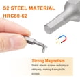 thumbnail image 4 of Uxcell 5pcs H3.0 Punta de destornillador hexagonal 1/4" vástago hexagonal 25mm/1" longitud bits hexagonales magnéticos de acero S2, 4 of 7