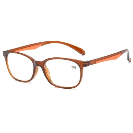 Fashion Comfortable Portable Elegant Eye Protection Ultra Light Frame Reading Glasses Eyeglasses BROWN STRENGTH 150