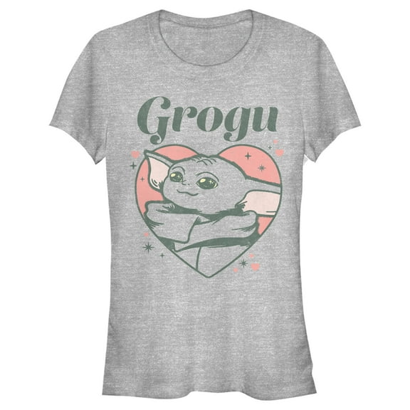 Junior's Star Wars: The Mandalorian Valentine's Day The Child Sparkling Eyes Graphic Tee Athletic Heather X Large