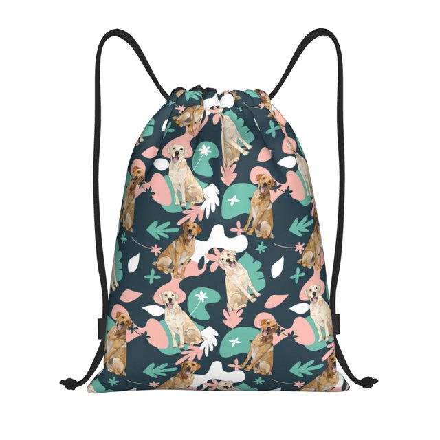 Fotbe Labrador Retriever Dog Bolsa Mochila con Cordón Estampada, Bolsa de Gimnasio Deportiva, Bolsa Cinch, Bolsa con Cordón para Hombres y Mujeres-Medium