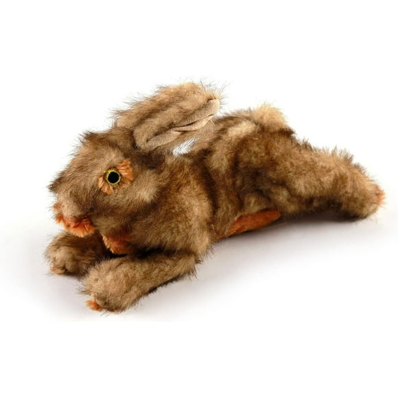 Classic Rabbit Squeaky Doy Toy, Bunny Dog Toy for Small Medium Breed, Puppy Fetch Toy with Squeaker, Plush Chew Dog Toy, 8 x 2.8 x 4.7 inches, Brown Rabbit -Small Size