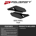 thumbnail image 2 of Polisport Motocross (MX) Replica Plastics Side Panels for Kawasaki KLR 650 (2008-18) Dirt Bike – OEM Quality, Durable, Flexible & Perfect Fit – Black, 2 of 8